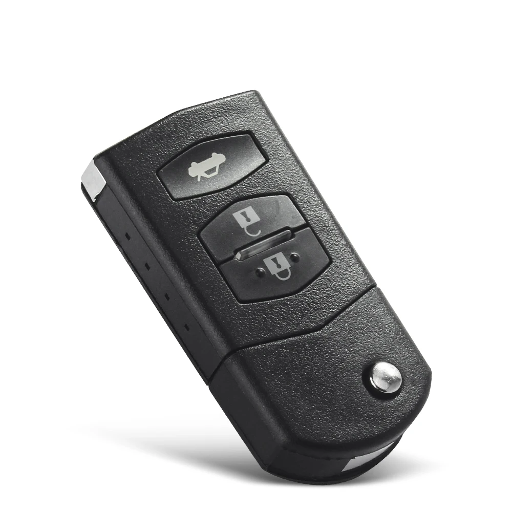 KEYYOU Replacement Folding Car Key Shell For MAZDA 2 3 5 6 RX8 MX5 Flip Remote Key Black Fob Case Cover 3 Buttons key