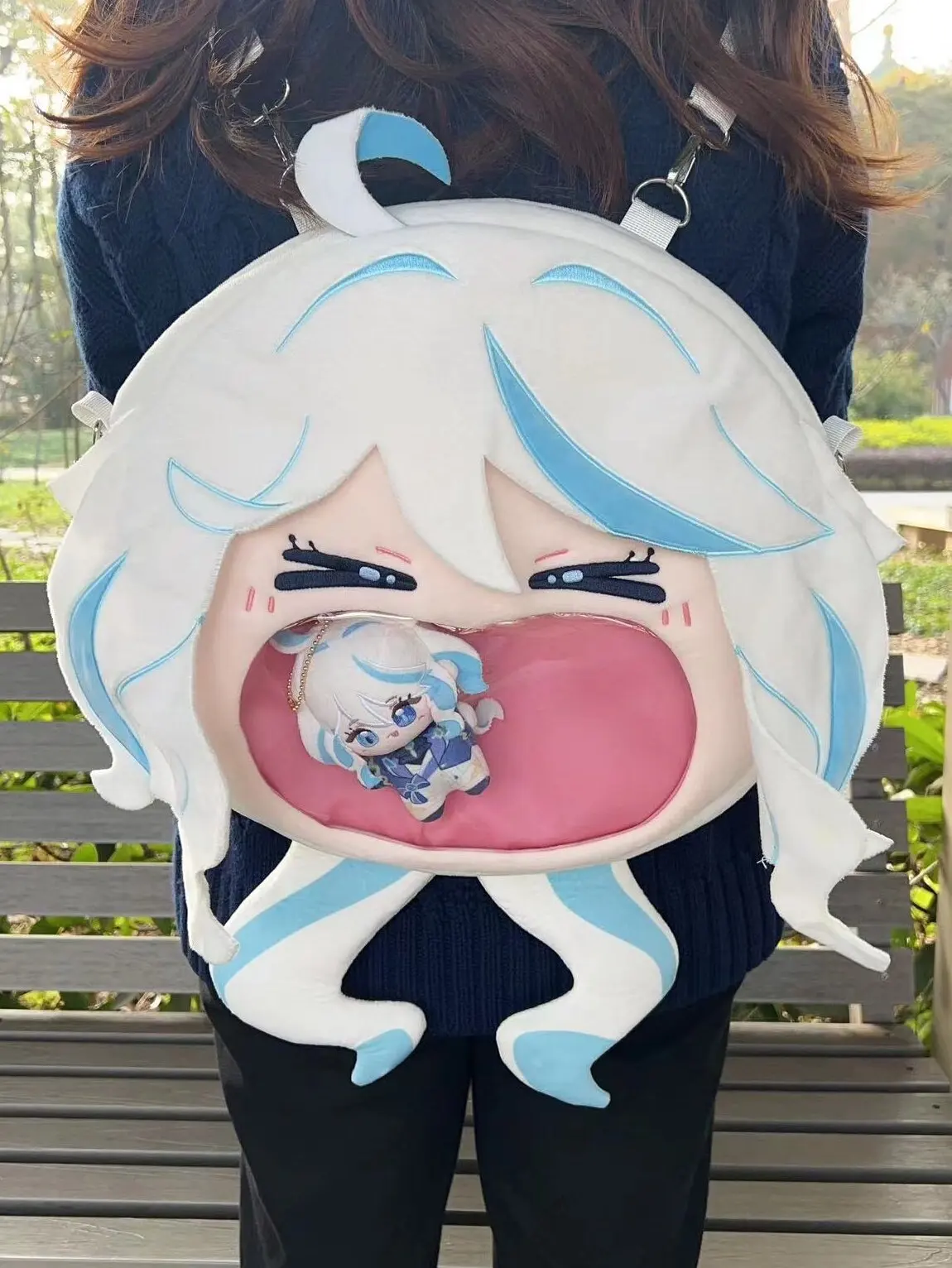 

Рюкзак-итабэг Genshin Impact с персонажем Фурина, плюшевый, большой вместимости, для аниме-конвенций, кроссбоди для девочек