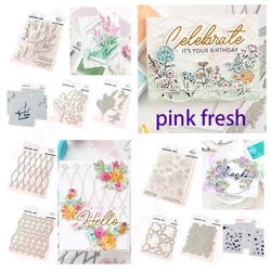 Cheerful Blossoms Metal Cutting Dies frame Hot Foil pink for Stencils DIY Scrapbook Album fresh Stamp Make Embossing Paper Card