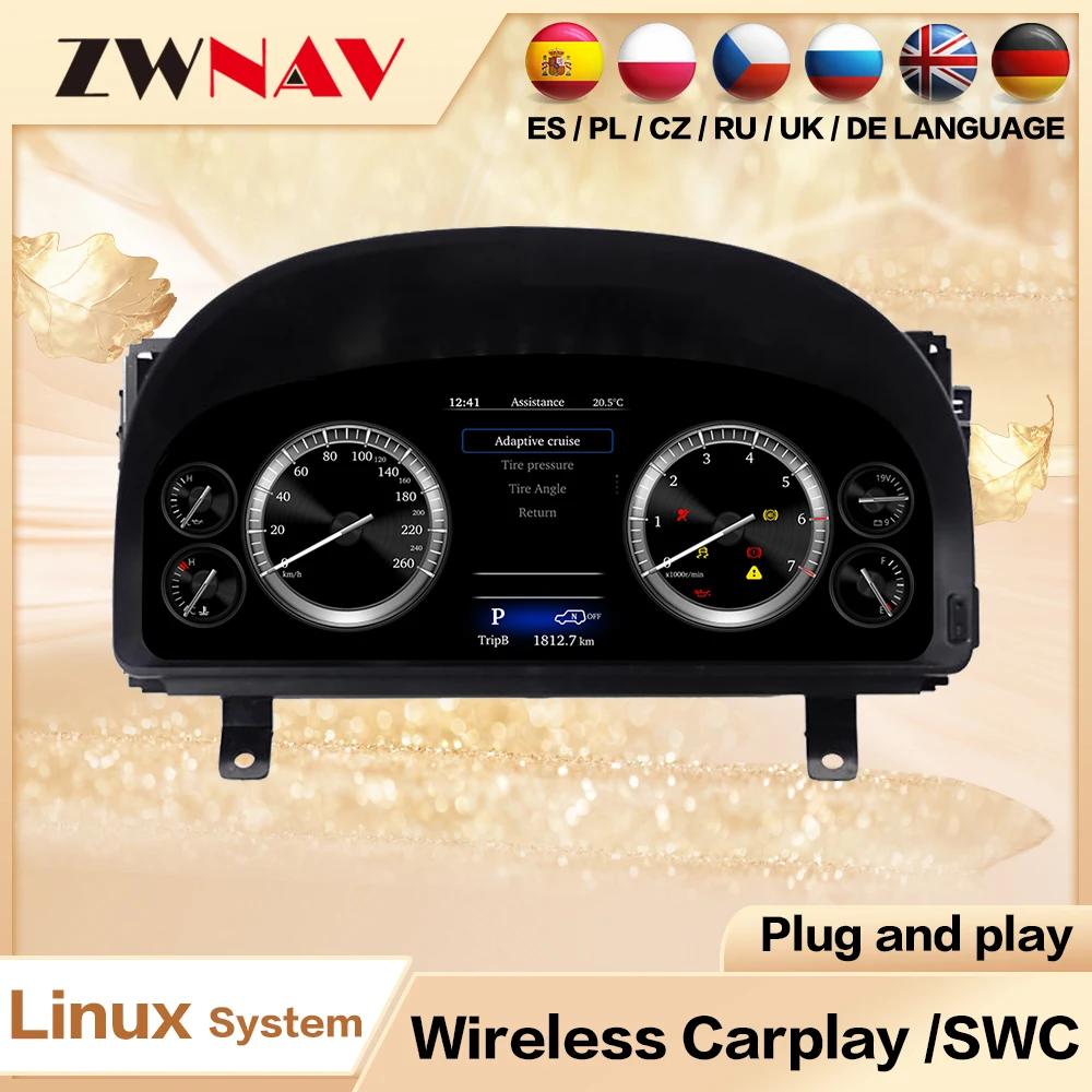 

2025 Update For Toyota Alpha 20 2008-2014 Virtual Cockpit Digital Cluster Car Odometer Screen Dashboard LCD Speed Meter