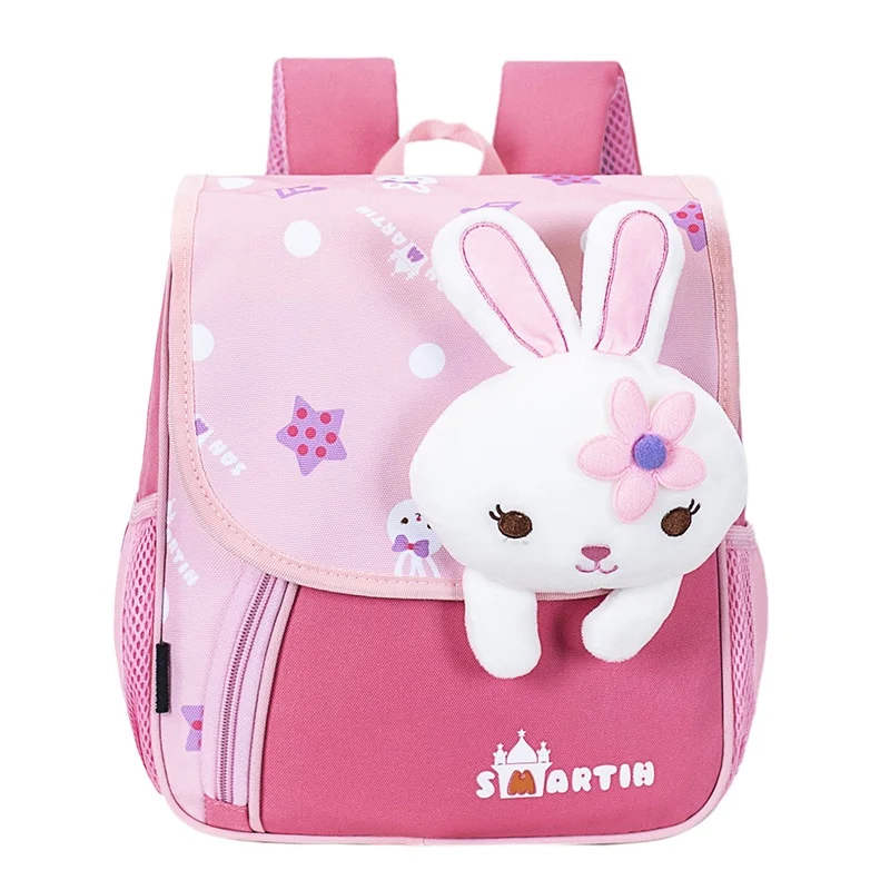 Sacs à dos de poupée de dessin animé pour enfants, nouveaux sacs d'école légers de maternelle pour filles, lapin, chat, garçon, dinosaure, tendance