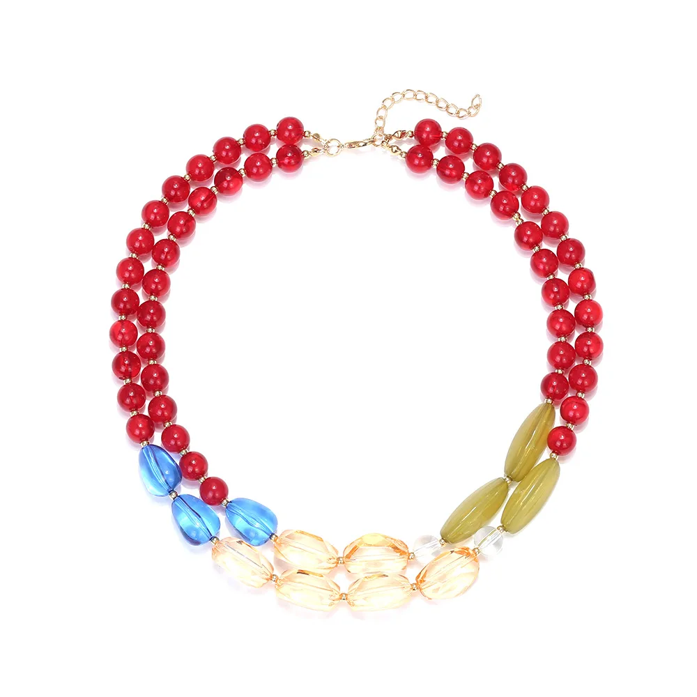 

ZAA 2025 Trend Necklaces For Women High Quality Colorful Resin Beads Choker Jewelry Elegant Holiday Party Accessories Charm Gift