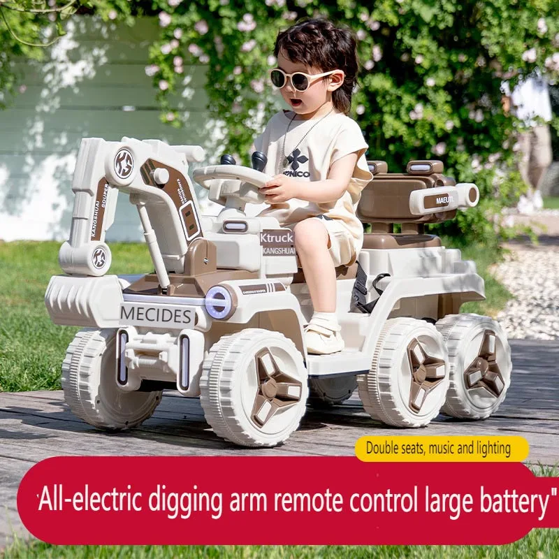 

Children's Double-Seater Excavator Toy Car Large Construction Vehicle Boys' Ride-On Remote-Controlled Electric Digger