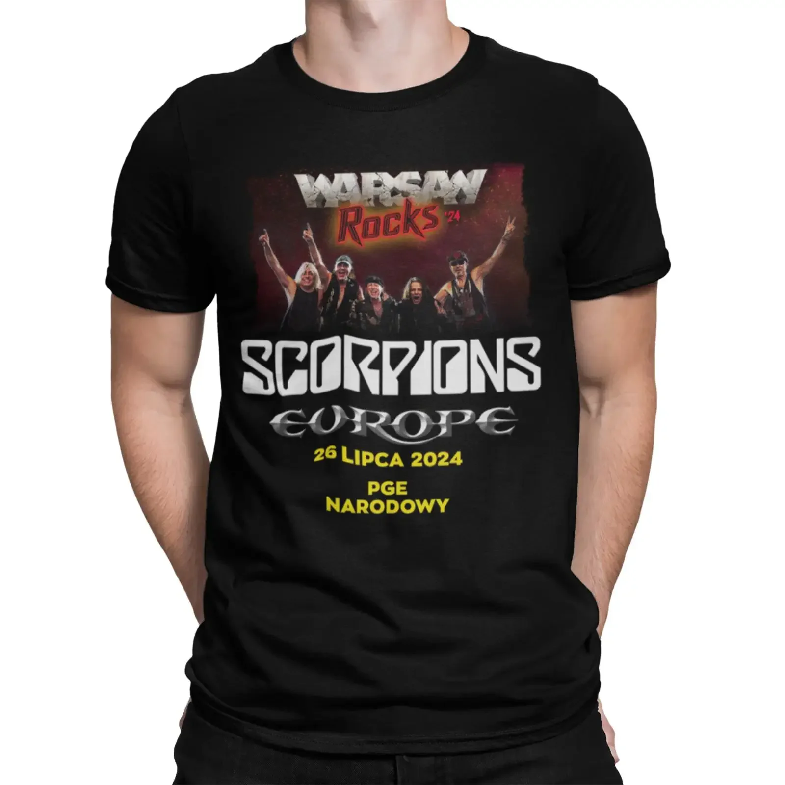 Футболка SCORPIONS WARSAW ROCKS PGE KONCERT WARSZAWA NARODOWY M, винтажная, с эффектом потертости, удобная, стильная, с отзывами покупателей, Allegro