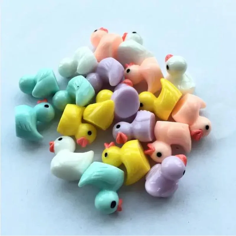 10 Pack Mini Duck Figurines, Cute Yellow & White Miniature Duckling Ornaments, for Fairy Garden Easter Decor Slime Craft
