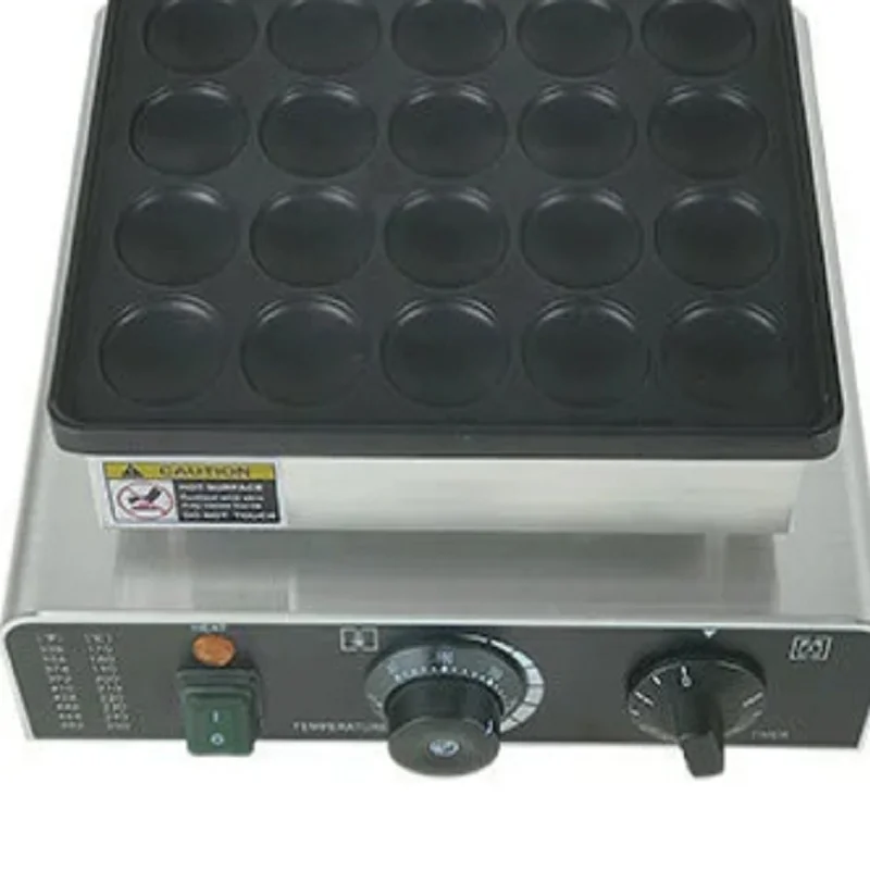 2026 Snack Machine Kitchen Equipment 25 Holes Stainless Steel Mini Waffle Maker Commercial Waffle Maker for Restaurant