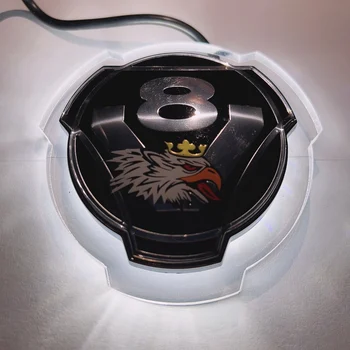 Insignia de emblema de plástico insertado frontal para coche Scania, tiras de iluminación blancas de 24V, azul, rojo, azul, V8, grifo, 1 unidad