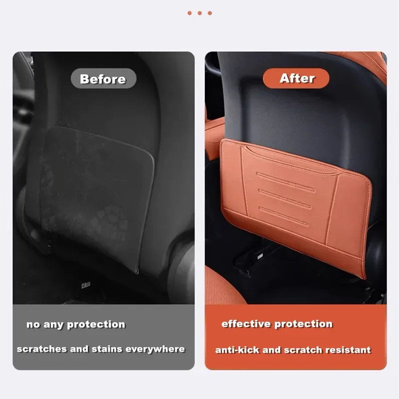 سيارة المقعد الخلفي الظهر وسادة جلدية مكافحة ركلة الغطاء الواقي الكسوة لمرسيدس بنز C الفئة W206 GLC X254 2022-2025 اكسسوارات