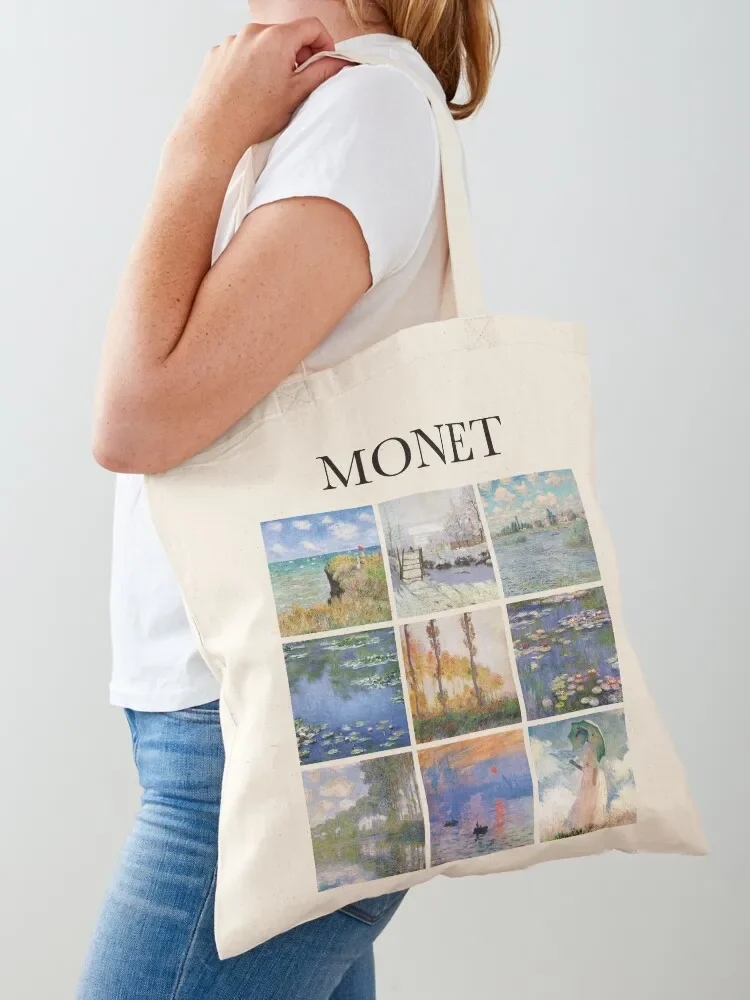 Monet - Collage Tote Bag Тканевая сумка персонализированные холщовые сумки-тоут Сумка-шоппер Tote Bag