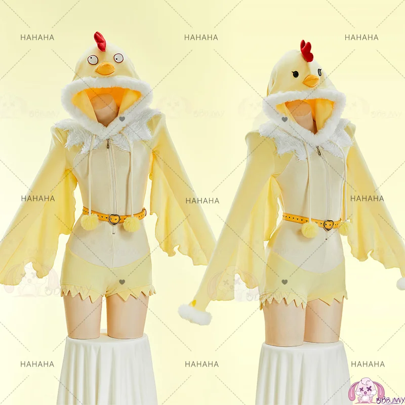 

Cartoon Little Chook Cosplay Costume Plush Clothes Chickling Outfit Animal Cute Downy Jumpsuits For Hallowmas Party Adult
