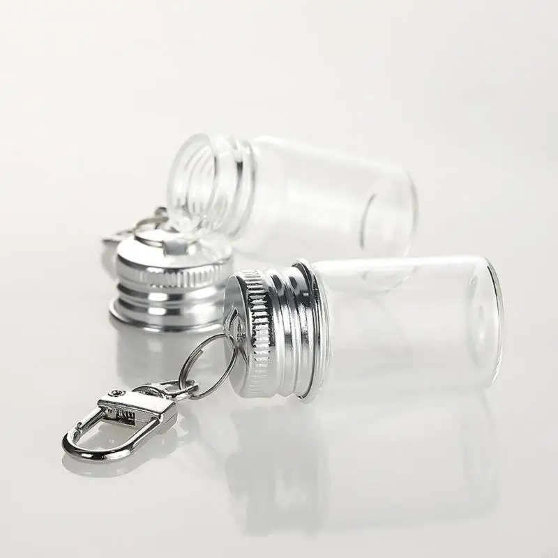  5 Piece/pack Unique Mini Glass Container Keychain Bag Hanging Pendant For Hope DIY Projects And Stylish Gift