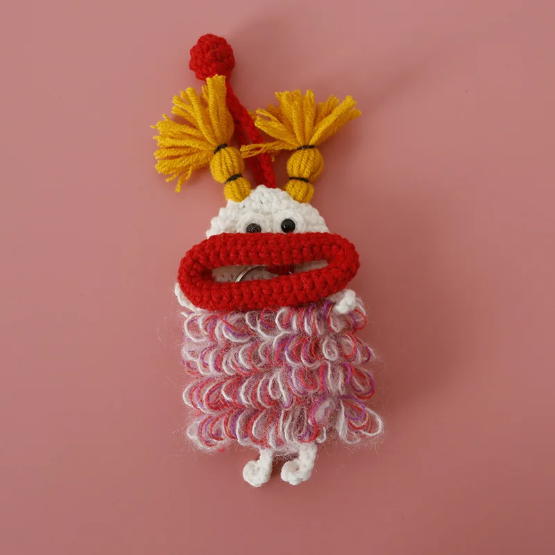 Funny Sausage Mouth Doll Crochet Keychains For Car Keys Storage Bag Cute Monster Doll Knitted Keyrings Wholesale Creative Gifts