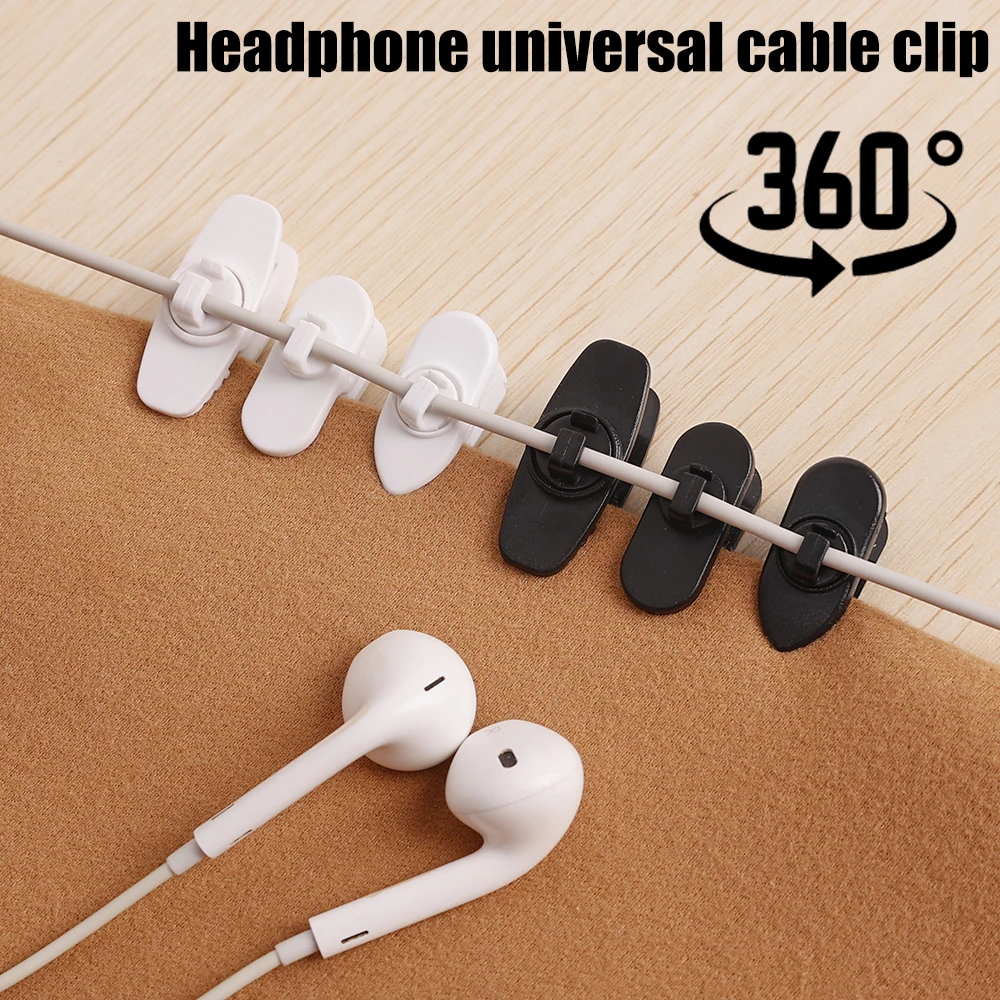 360 Rotating Cable Cord Clamp Collar Wire Organization Holder Headset Audio Line Protable for Earphone Headphone Winder