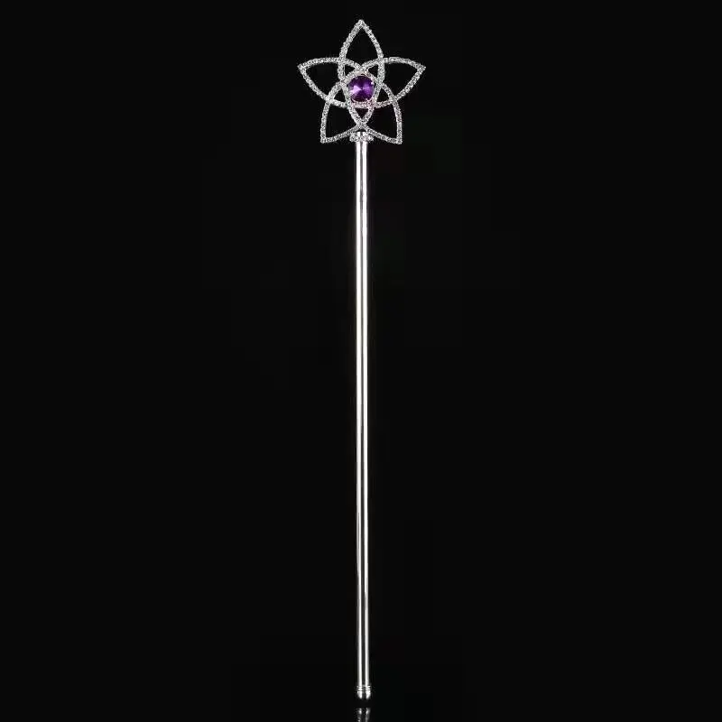 Tongkat peri tongkat Cosplay, alat peraga pesta, tongkat peri, tongkat putri, tongkat berlian imitasi, bintang pesta