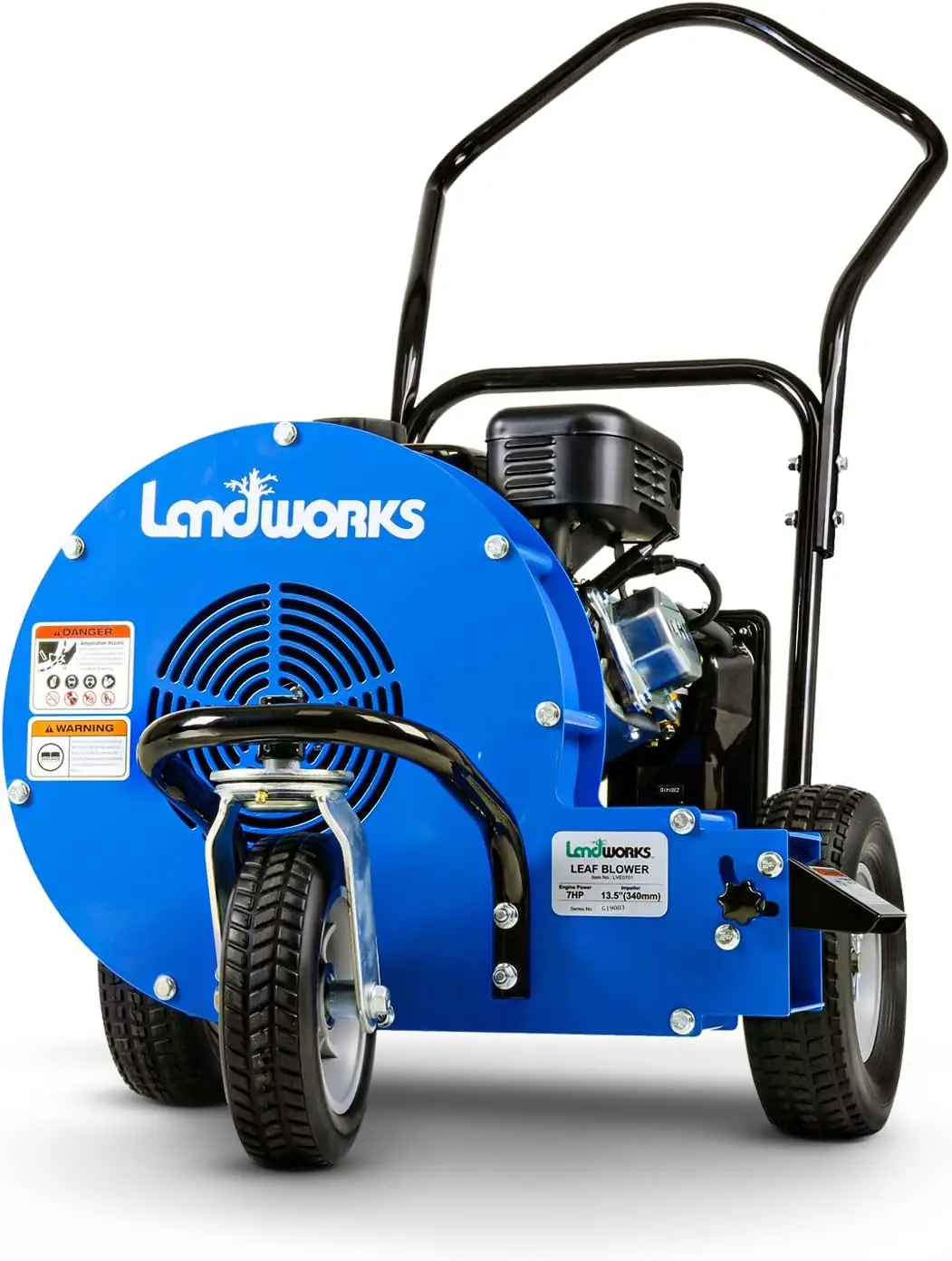 Leaf Blower Wheeled Walk Behind Jet Sweep Manual-Propelled Powerful 7HP 4 Stroke OHV Motor Output Wind Force of 200 MPH