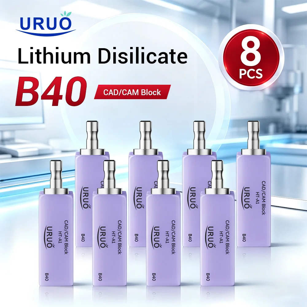 8PCS B40 Glass Ceramic Blocks Dental Lithium Disilicate Block LT/HT/MT for CAD CAM Milling System Dentistry Material Tools