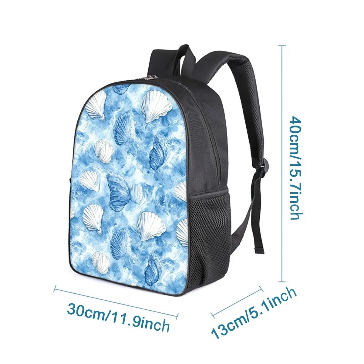 Shell Print Single Layer Backpack Simple Style for Boys/Girls Children Best Gifts 2D Flat Cartoon School Bags