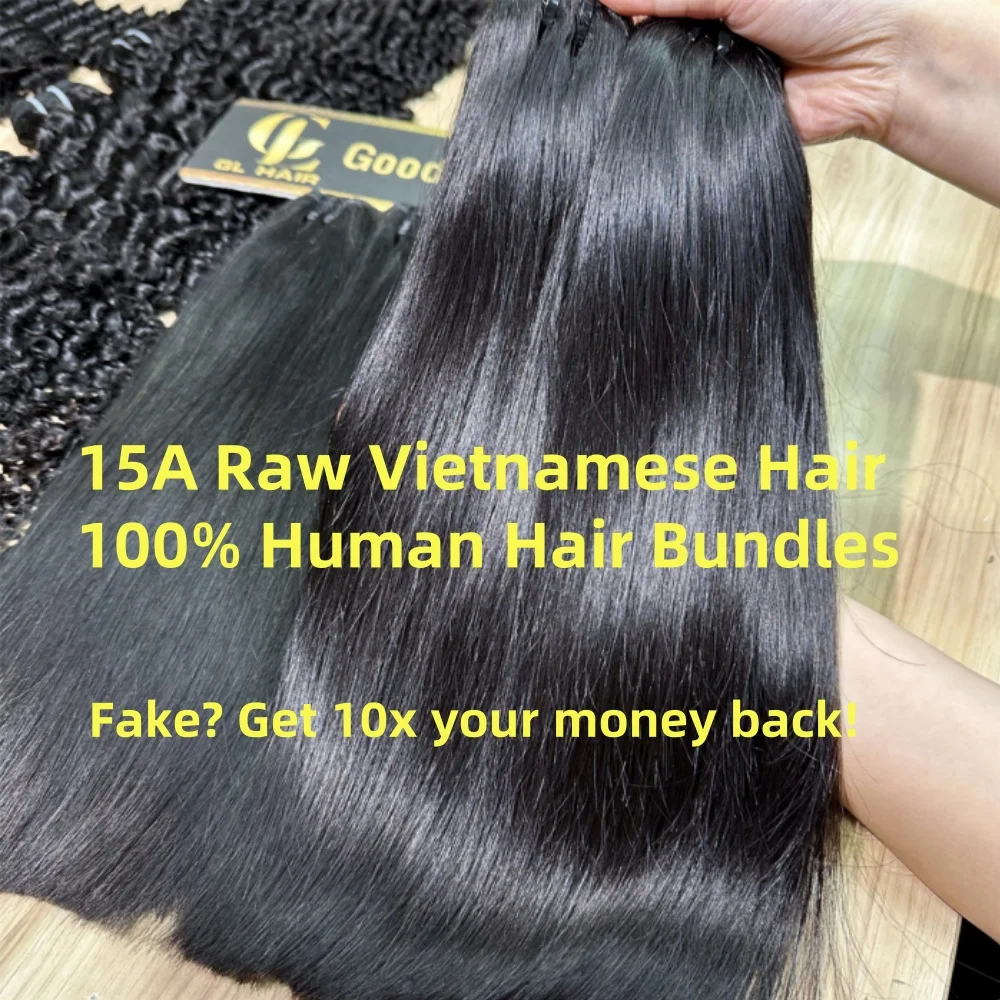 

15A Double Drawn Burmese Straight Hair Bundle Weft Human Hair Remy Hair Unprocessed Raw Human Hair Bundles Weave Wholesale Wigs