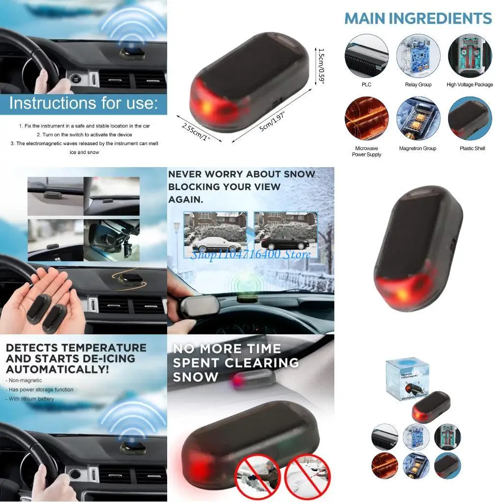 

y1gd Antifreeze Auto Car Electromagnetic Molecular Windshield Snow Removal Window Glass Microwave Deicing Anti-ice Instrument