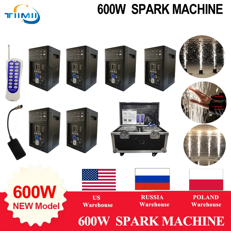 

No Tax 1-10Pcs 600W Cold Spark Machine Wedding Cold Firework Machine Remote Control Spark Fountain Machine Ti Powder Flightcase