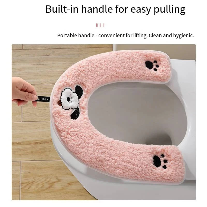 Toilet Seat Cushion for Household Use, Thickened and Plush All Season Universal Toilet Seat Cover, Washable Toilet Seat Cushion