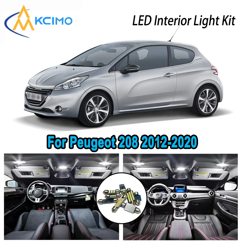 

For Peugeot 208 2012-2020 2013 2014 2015 2016 Premium Bright LED Interior Dome Map Trunk Light Kit Car Led Lamps Canbus No Error