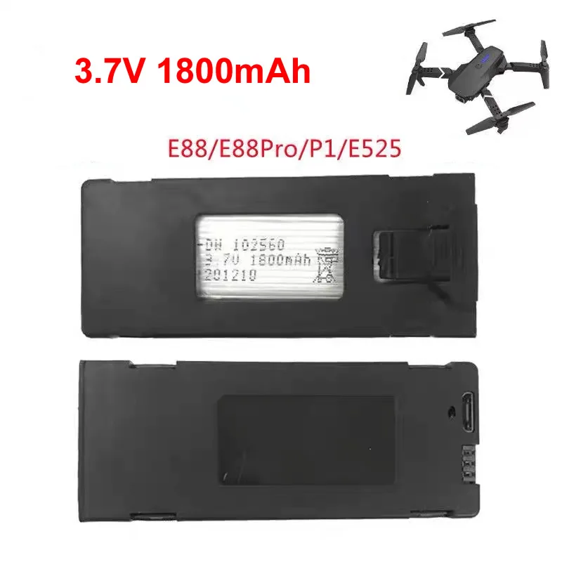 

10PCS 3.7V 1800mAh Battery Lithium Battery Replace Spare Parts for E88/E88Pro/P1/E525 Drone Foldable RC Quadcopter