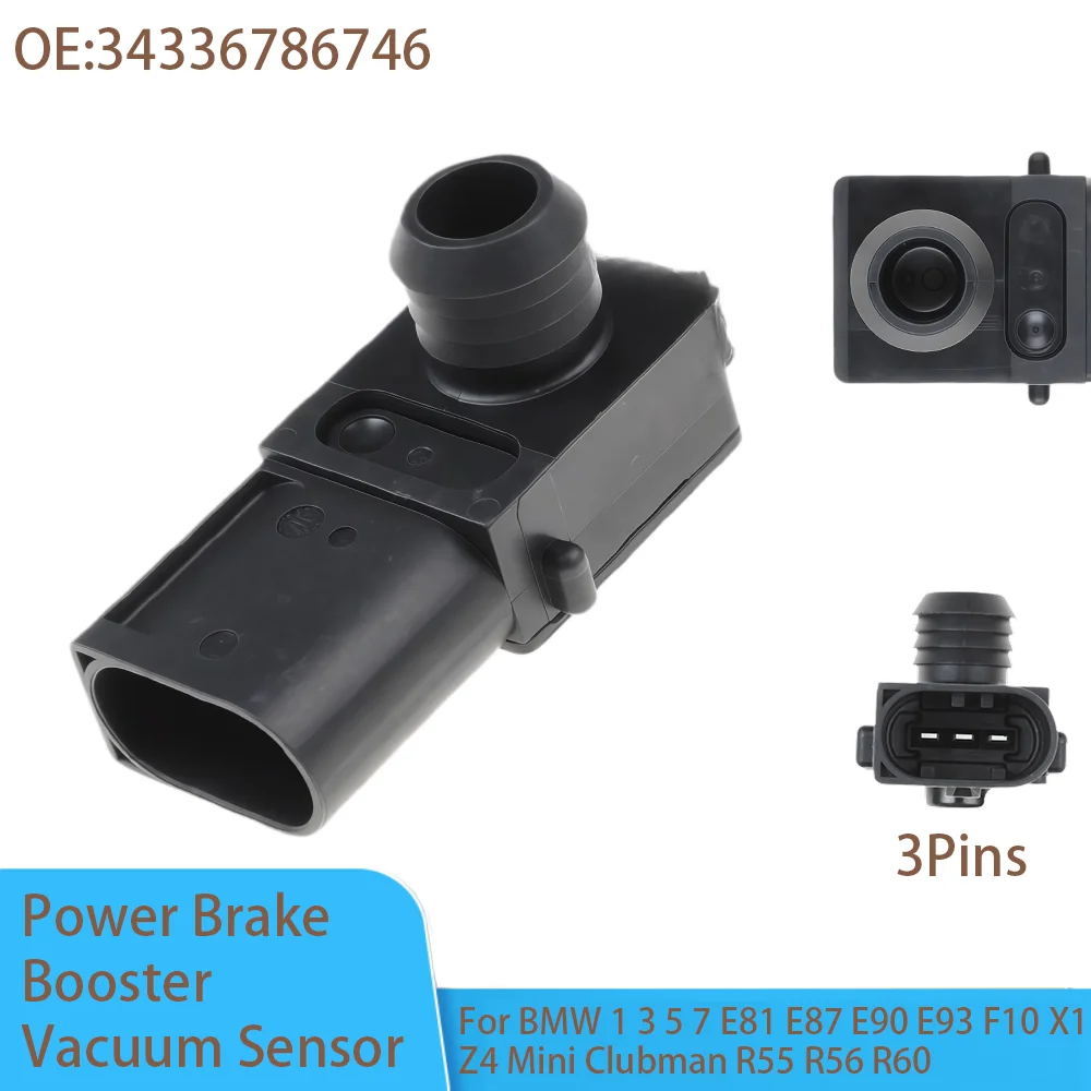 

High Quality 34336786746 3Pins Power Brake Booster Vacuum Sensor For BMW 1 3 5 7 E81 E87 E90 E93 F10 X1 Z4 Mini Clubman R55 R56