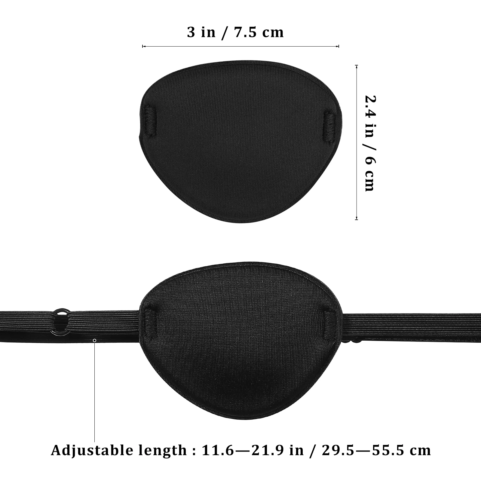 Reusable Eye Patch Pirate Adjustable Single Elastic Pad Easy to Use Comfortable