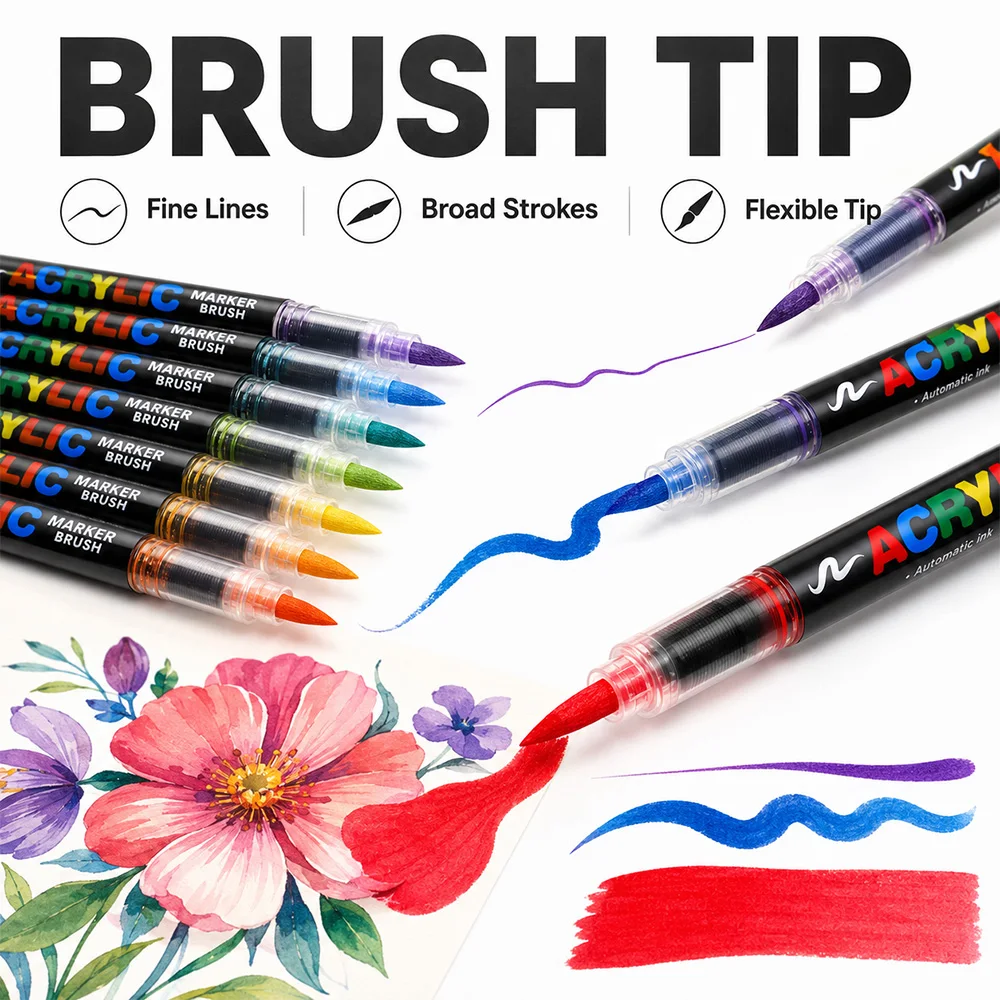 418 Colors Acrylic Markers Set Professional Painting Design Illustration Coloring Crafts Canvas Glass Brush Pen DIY Art Supplies
