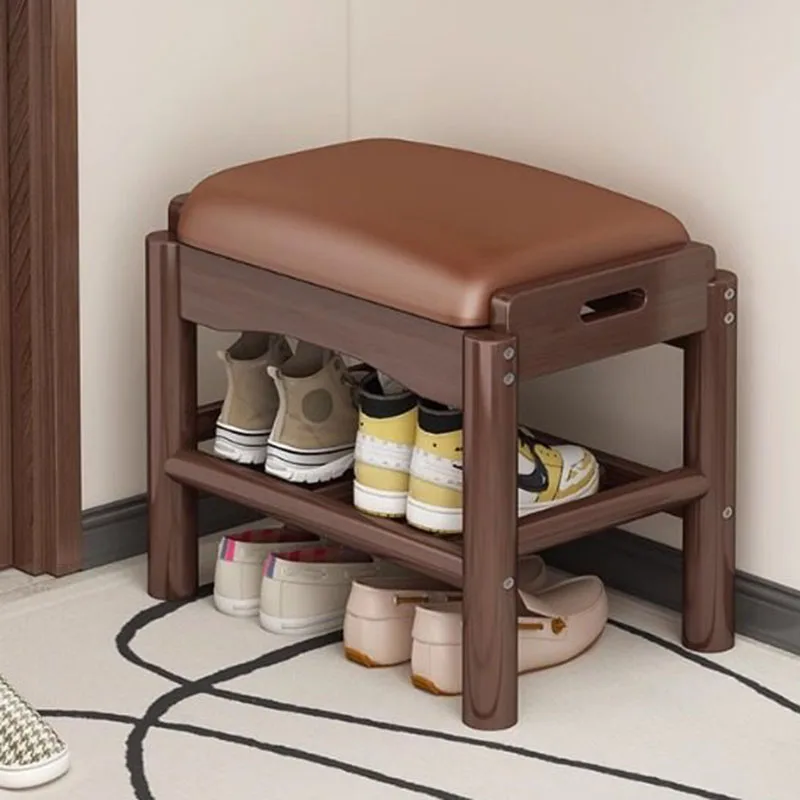 

Мобильный пуф-табурет для ног с отсеком для обуви, современный деревянный дизайнерский, для экономии пространства в гостиной, мебель для лаунж-зоны