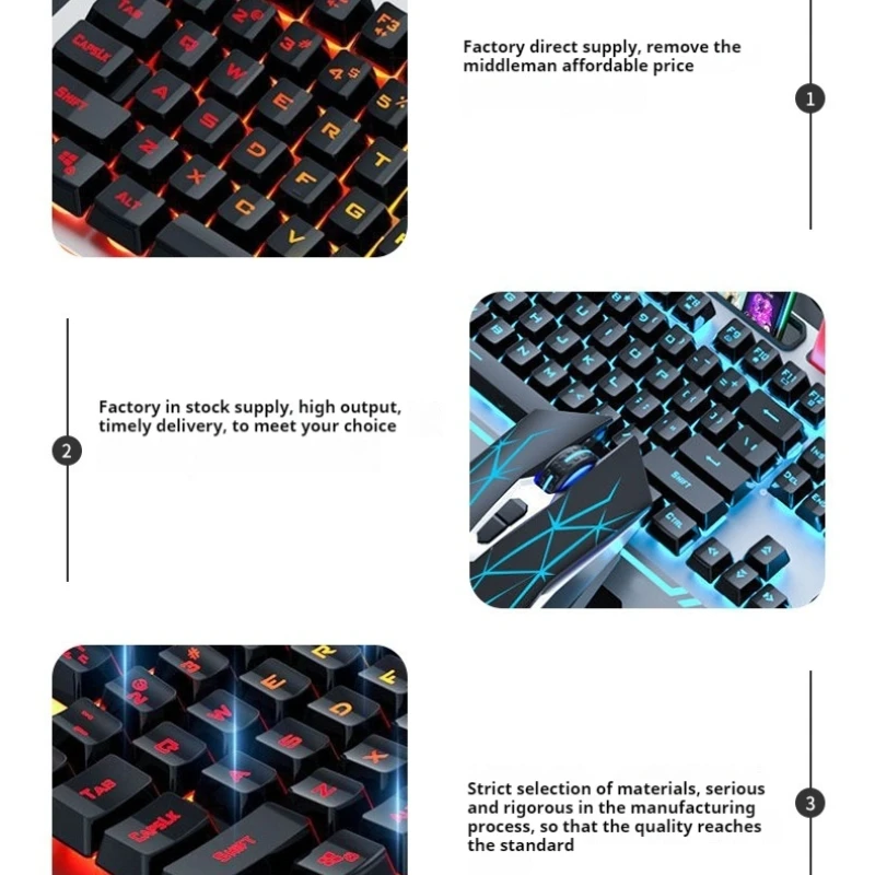 Teclado con cable F3010, juego de suspensión de sensación mecánica, colorido, luminoso, Notebook, Esports, soporte para comer pollo, resistente al agua