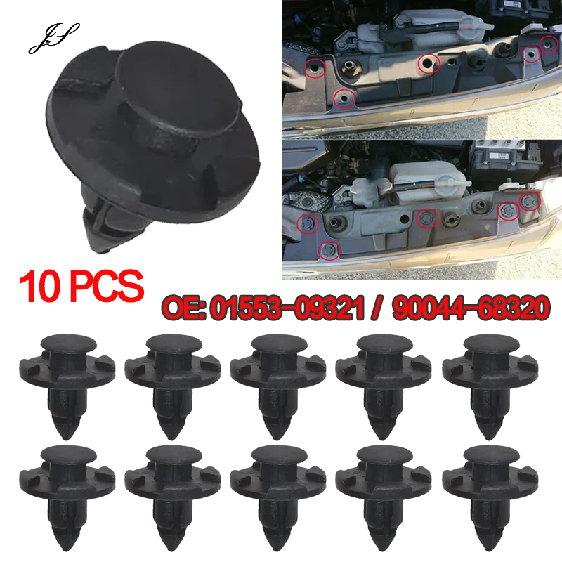 

10Pcs 8mm Car Buckle Fastener Bumper Fender Fixing Clip Cover for Lexus Subaru Nissan Automotive Fastener Clips 90044-68320