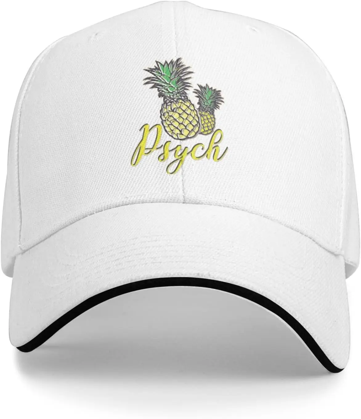 Psych Pineapple Graphic Baseball Cap Polyester Casual Adjustable Sun Protection Baseball Hats