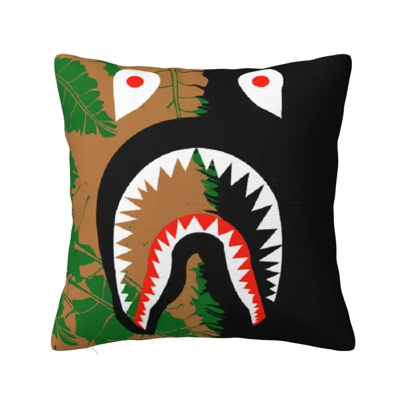 Custom Camouflage Pattern Pillow Case 40x40cm Camo Shark Teeth Luxury Cushion Cover Velvet Pillowcase