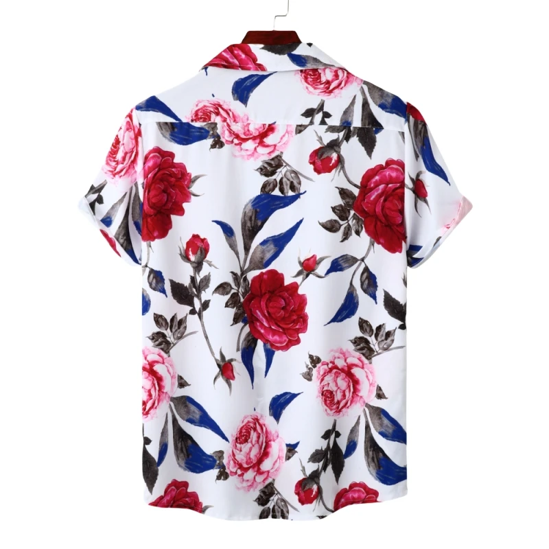 Hawaiian Shirts For Men Shirt Luxury Brand Men's T-shirts Man 2024 NEW Men's Clothing Fashion Blouses Social Cotton T-shirt