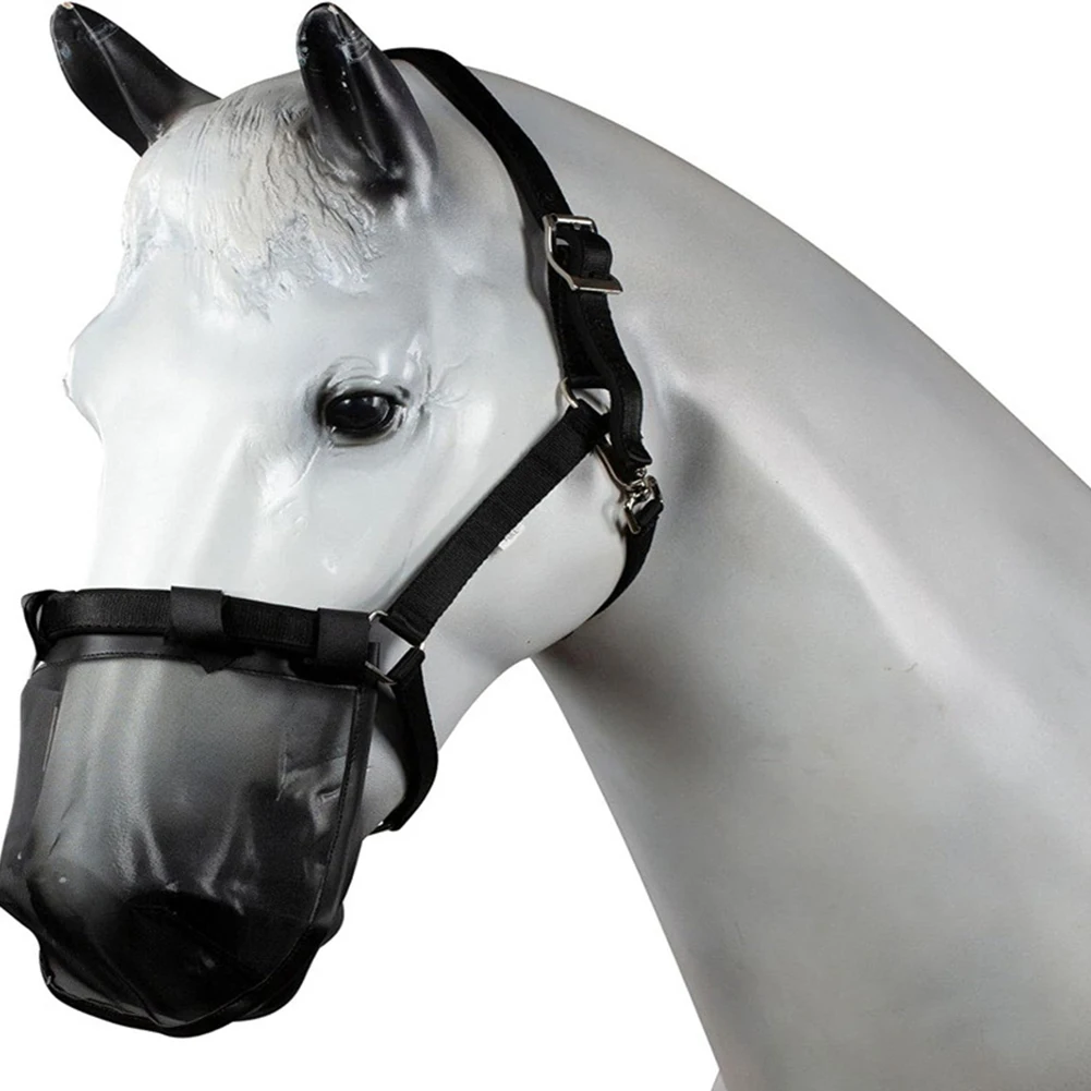 Copricapo traspirante in rete per naso di bestiame Copricapo protettivo per naso di cavallo Maschera per cavallo per protezione del viso di cavallo