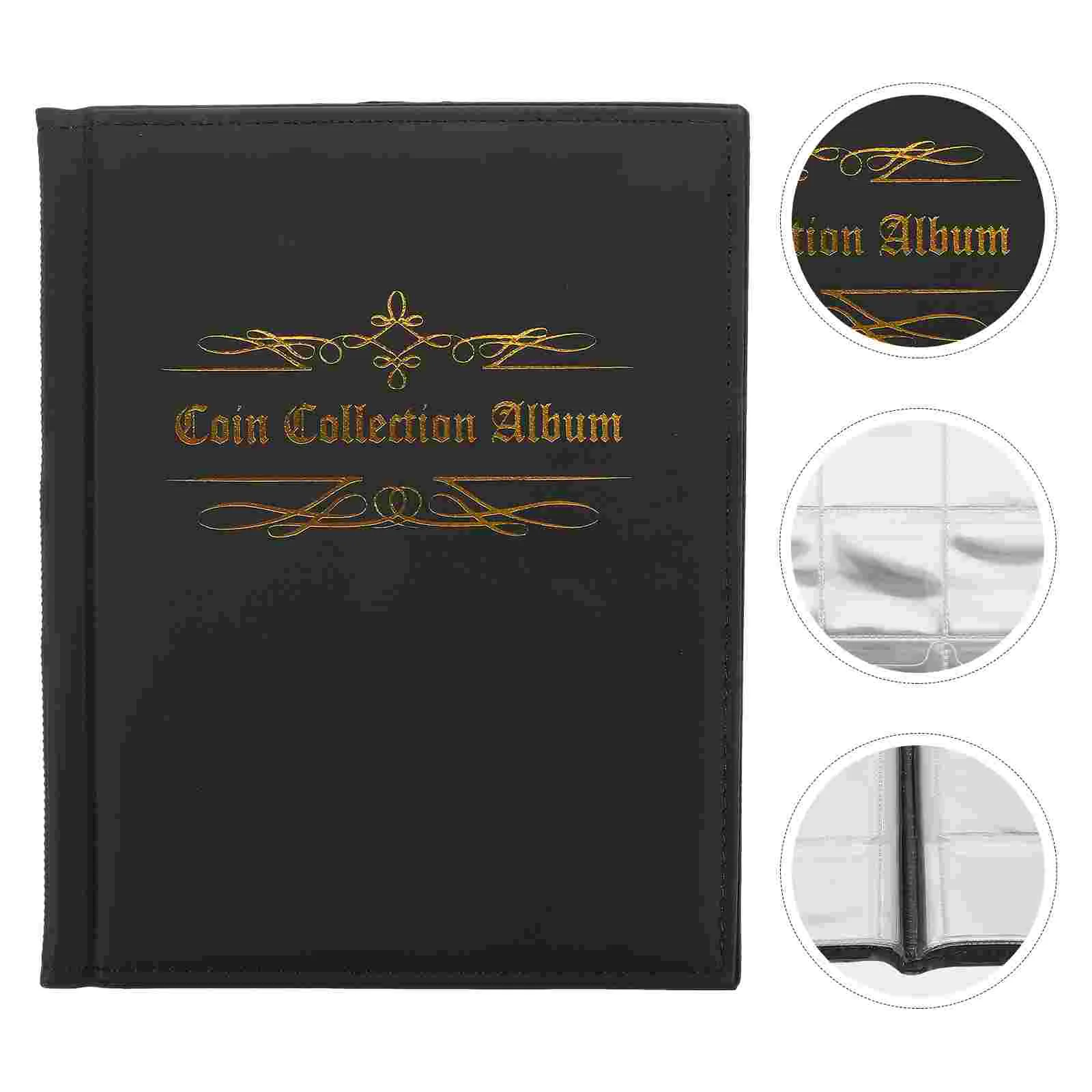Coin Collection Book In-line (Black) Coins for Albums Picture Books Skin Organizing