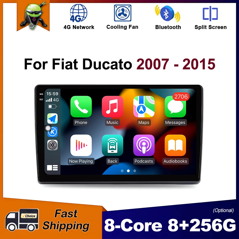 

9 '' Car Radio Android OS Multimedia Video Stereo Player for Fiat Ducato 2007 - 2015 GPS Navigation Wireless Carplay WiFi DSP 4G