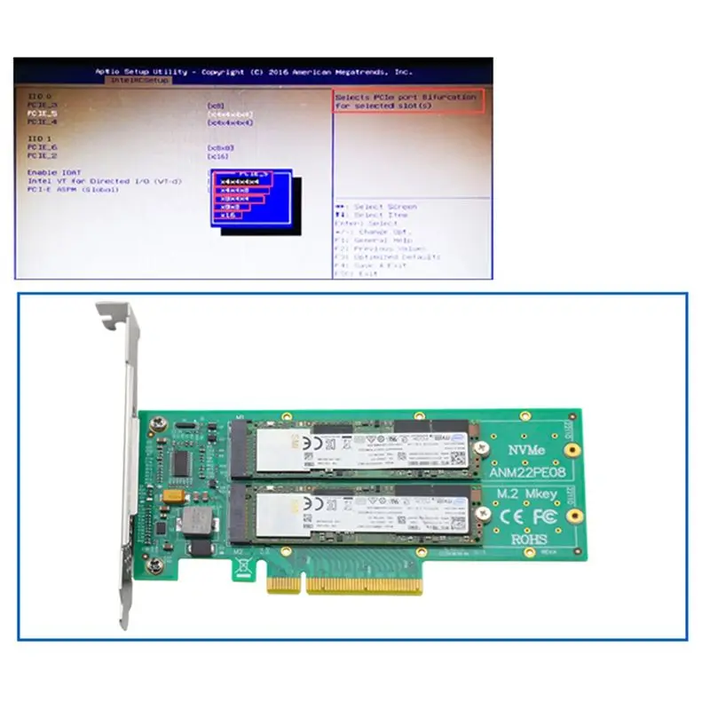 

T19C ANM02PE08 NVMe Controller PCIe To M.2 Dual Port with Heatsink ( Not with SSD )