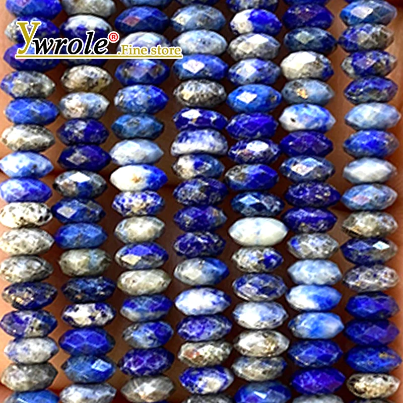 

Faceted Rondelle 2x5mm Natural Stone Lapis Loose Spacer Beads for Jewelry Making Diy Earrings Bracelets Charms Accessories