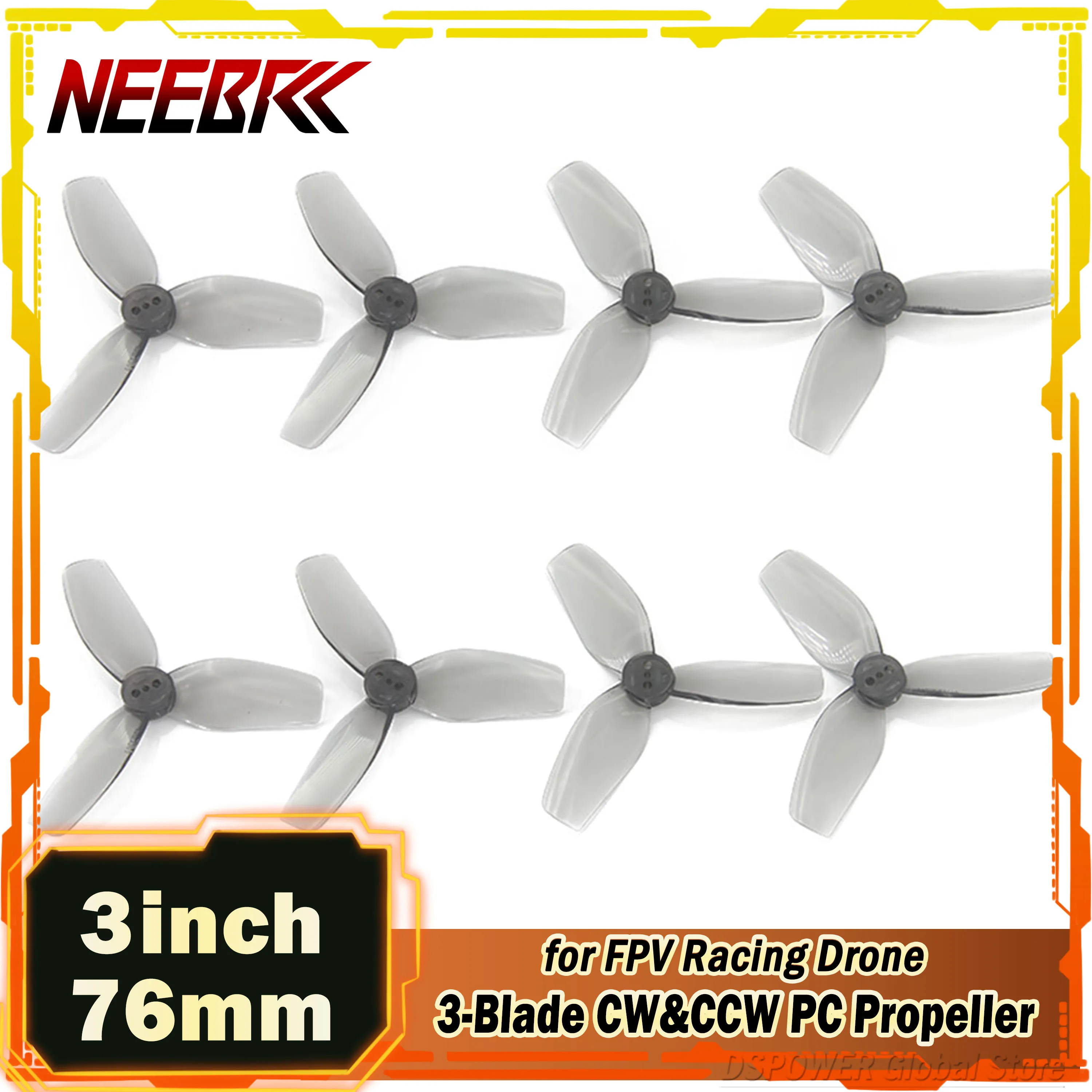 

8/16PCS NEEBRC 3inch 76mm 3-Blade CW&CCW PC Propeller for RC FPV Racing Drone Freestyle Cinelog30 CT30 CineBot Ducted Cinewhoop