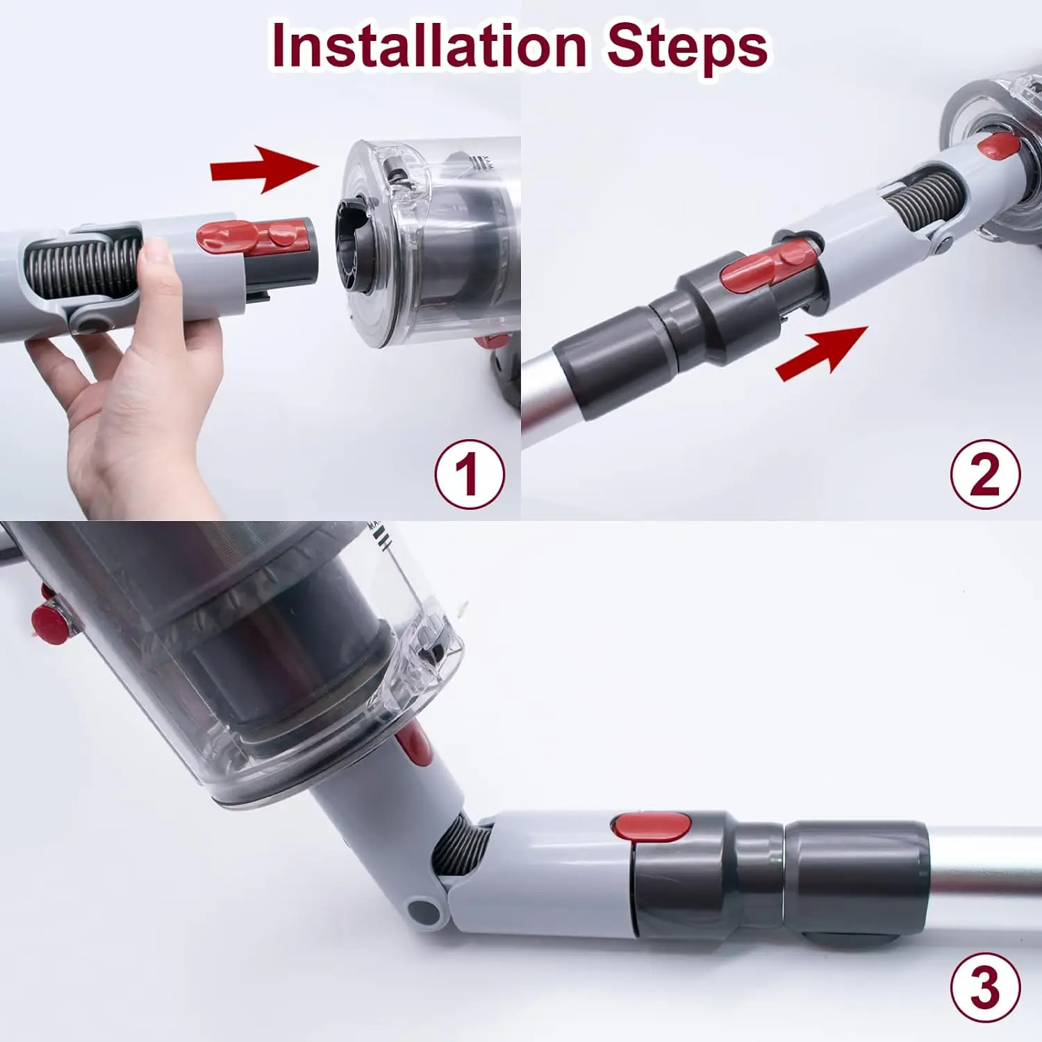 Dolny Adapter kompatybilny z Dyson V7 V8 V10 V11 odkurzacz niski zasięg Adapter zamienny Adapter Grey