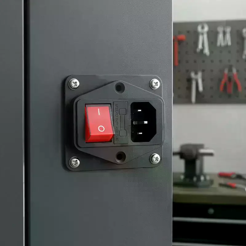 IEC320 C14 Electrical AC Socket 3 Pin Red LED 250V Rocker Switch 10A Fuse Female Male Inlet Plug Connector Embedded