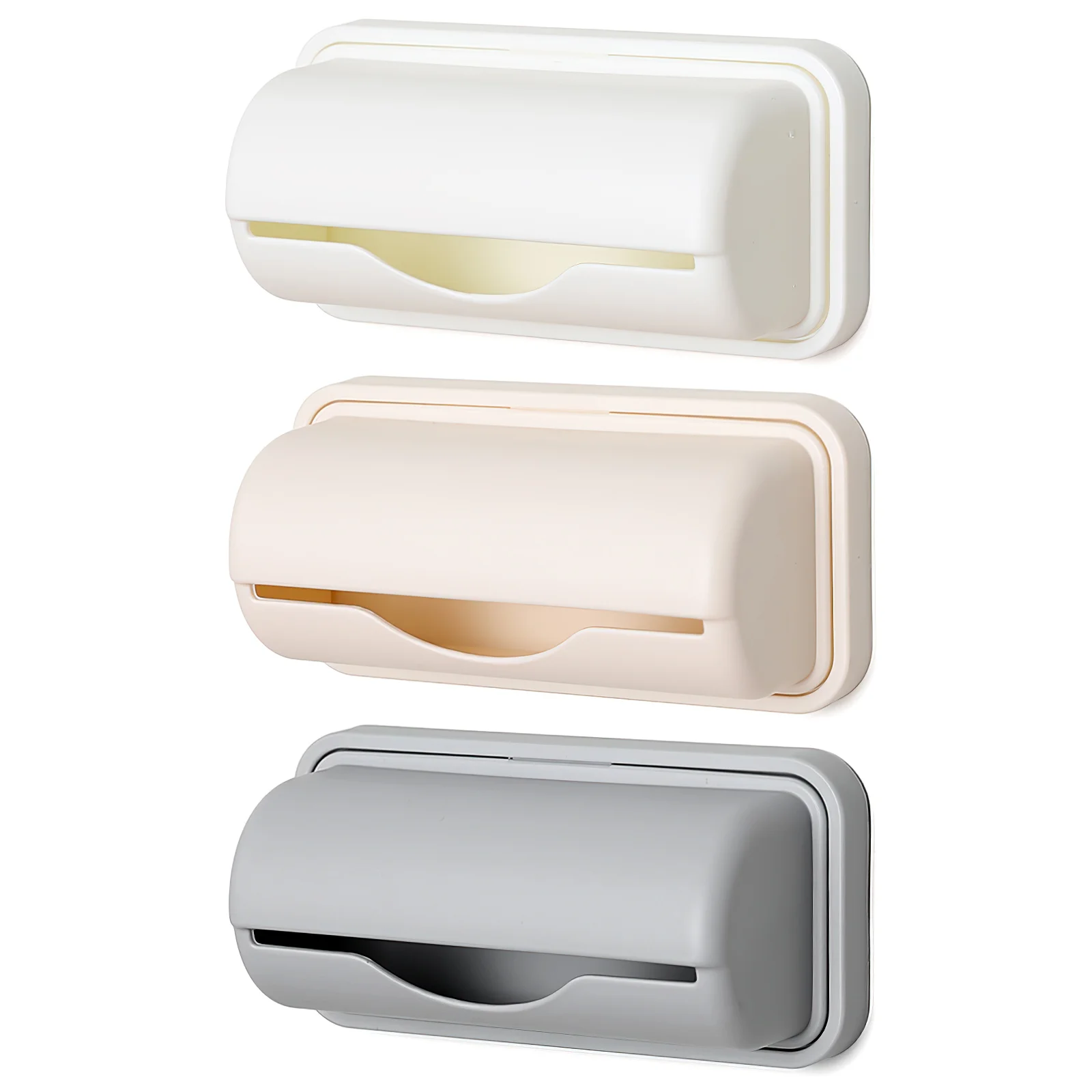 3 Pcs Garbage Storage Box Bust Plat Collectibles Item Adhesive Boxes Plastic Organizer Holder Wall Mounted Dispenser