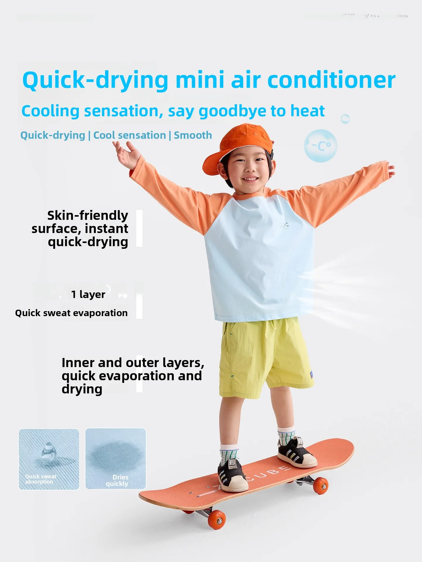 Quick Dry Long Sleeve Children's T-Shirt Shoulder Sleeve Children's Casual Wear Cotton Polyester Blend Unisex Spring Autumn