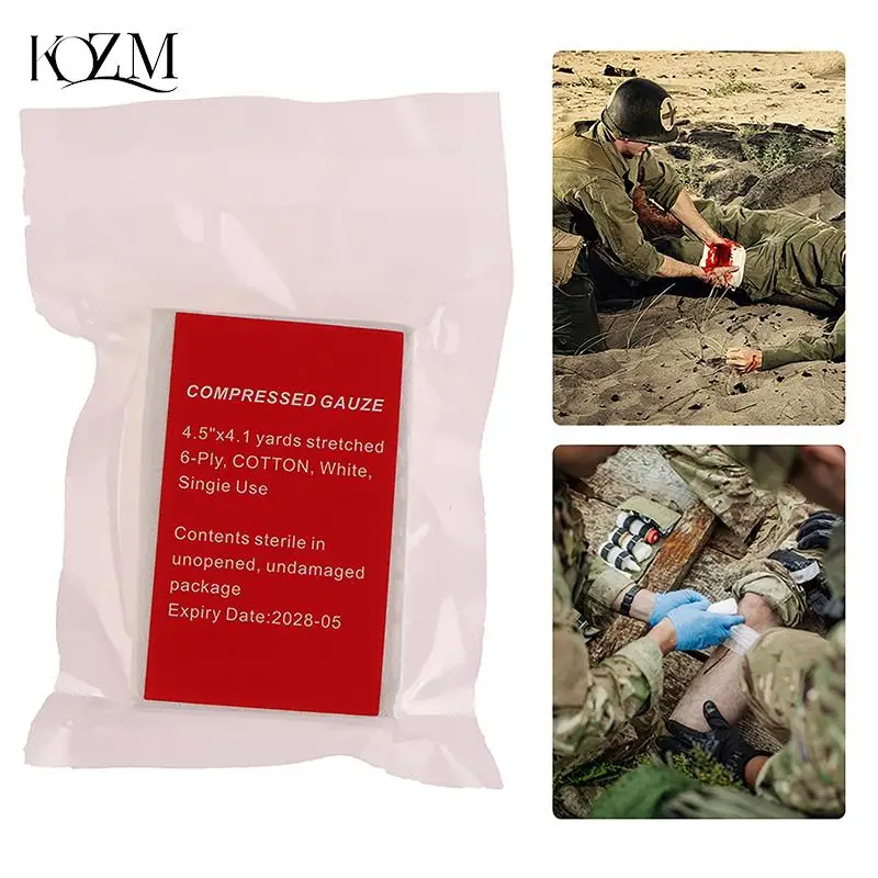 

Z-fold Vacuum Cotton Compressed Gauze Bandage Medical Tactical Field For Bone Fracture Treatment First Aid Kit Burn Dressing