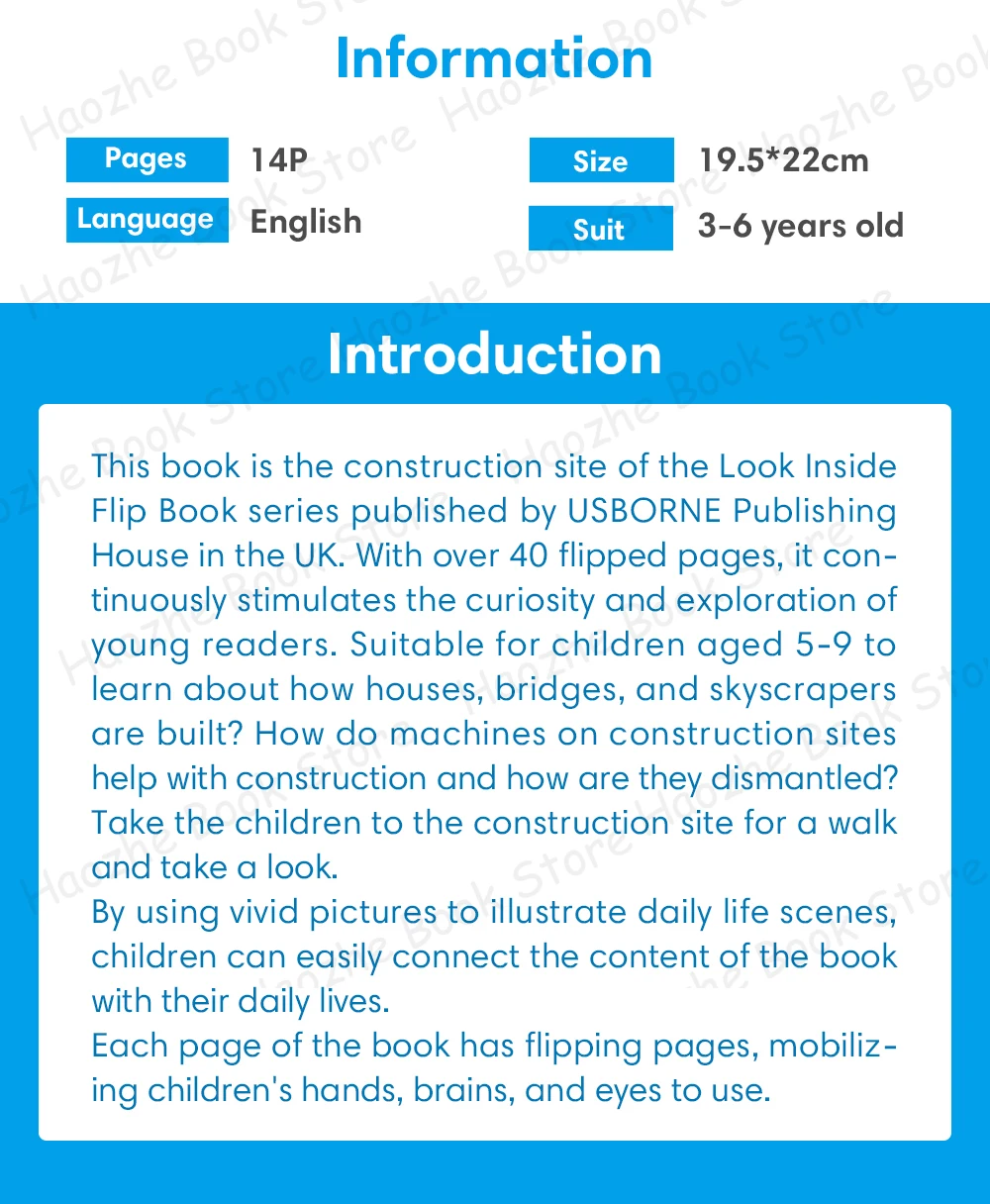 Imagem -02 - Usborne Look Inside Building Site Board Book Childrens Activity Inglês Hardcover Books Knowledge Learning Educação Kids Gift