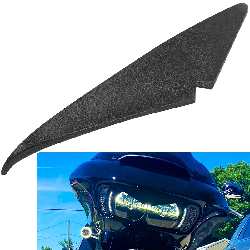 

Motorcycle Headlight Trim Headlamp Eyebrow Eyelid Upper Tip Cover Visor Accent For Harley Road Glides 2015-2023