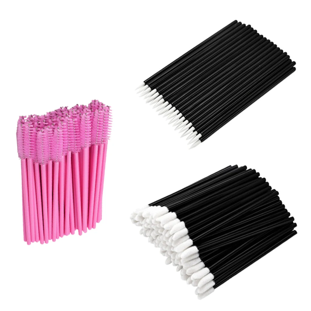 Veel 150 stuks wegwerp lippenborstel extensions make-up tool mascara lipmasker balsem applicators, draagbaar